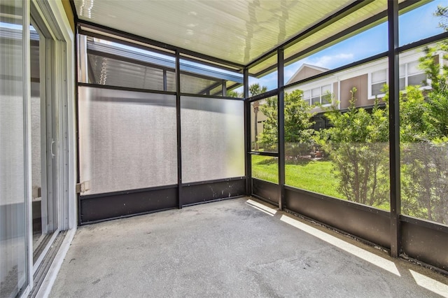view of unfurnished sunroom