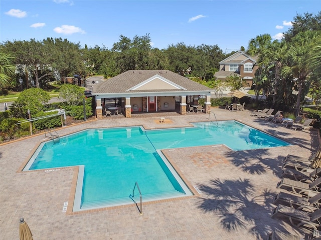 pool featuring a patio