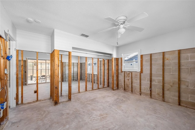 unfurnished bedroom featuring visible vents and ceiling fan