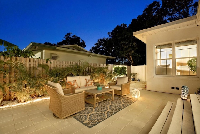 420 48th St N, Saint Petersburg, FL 33713 - patio at night with fence and an outdoor living space