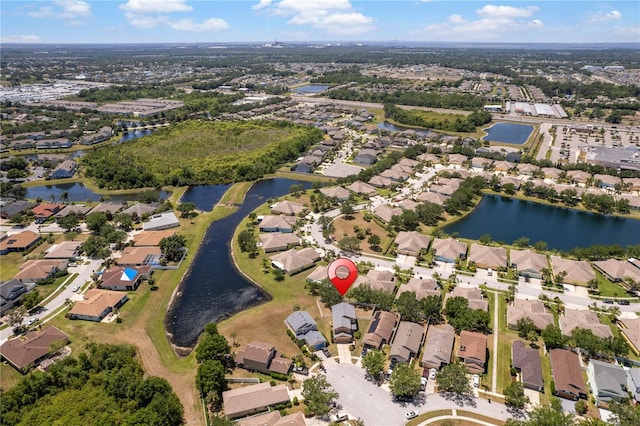 11449 Crestlake Village Dr, Riverview, FL 33569 - birds eye view of property with a residential view and a water view
