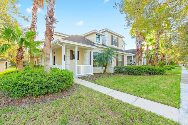 20121 Bending Creek Pl, Tampa, FL 33647 - view of front of property featuring a shingled roof, a front lawn, and covered porch