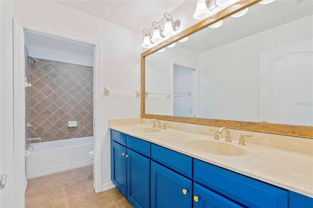 20121 Bending Creek Pl, Tampa, FL 33647 - full bathroom with toilet, double vanity, tile patterned floors, and a sink