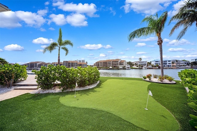 6202 Pasadena Point Blvd, Gulfport, FL 33707 - surrounding community with a putting area, a water view, and golf course view