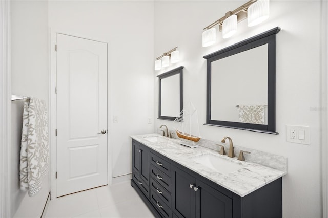 6202 Pasadena Point Blvd, Gulfport, FL 33707 - bathroom with double vanity and tile patterned flooring