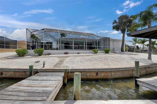 927 Golf Island Dr, Apollo Beach, FL 33572 - dock featuring a lanai and a water view