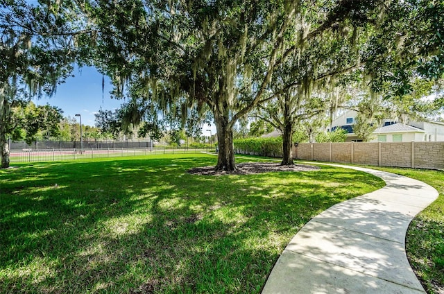 view of yard featuring fence