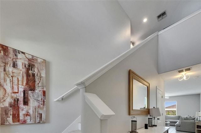 staircase with visible vents