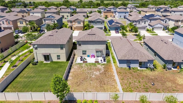 aerial view with a residential view