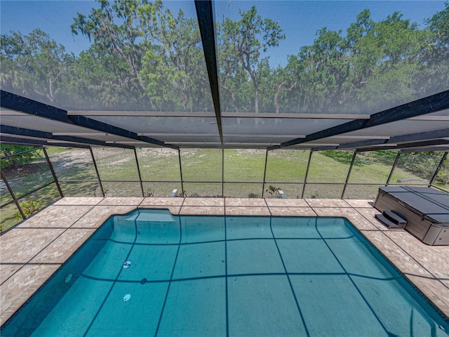 13004 Bell Creek Chase, Riverview, FL 33569 - pool featuring glass enclosure and a patio area