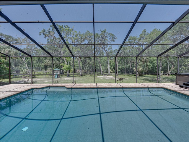 13004 Bell Creek Chase, Riverview, FL 33569 - pool with a lanai, a hot tub, and a patio area