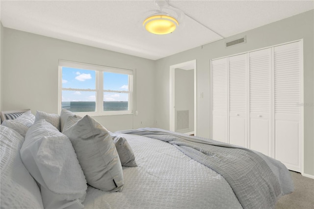 9 Haig Pl Unit 510, Dunedin, FL 34698 - bedroom featuring visible vents, carpet, and a closet