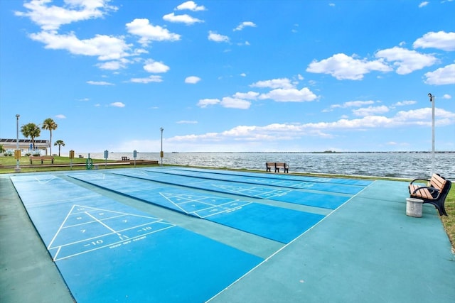9 Haig Pl Unit 510, Dunedin, FL 34698 - view of property's community with shuffleboard and a water view