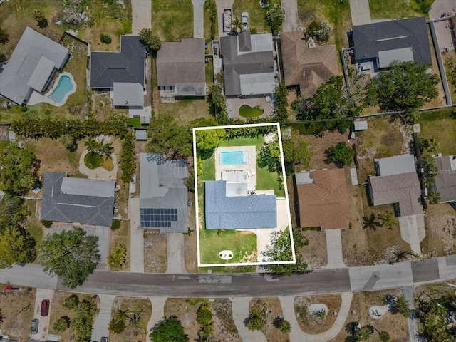 aerial view with a residential view
