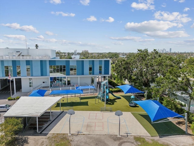 exterior space featuring a playground