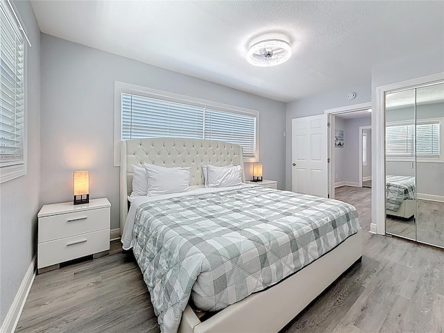 6609 Dartmouth Ave N, Saint Petersburg, FL 33710 - bedroom with baseboards, wood finished floors, and a closet