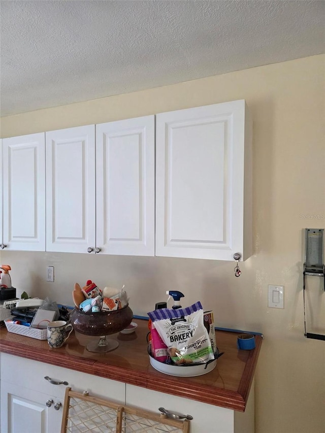 9950 Morris Brg, Tampa, FL 33637 - kitchen with white cabinetry and a textured ceiling