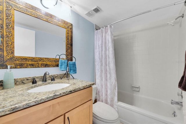 6279 Sun Blvd Unit 103, Saint Petersburg, FL 33715 - full bath with visible vents, toilet, vanity, and shower / bath combination with curtain