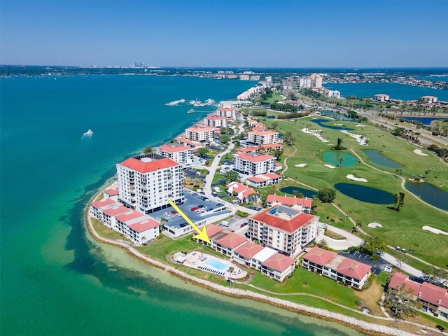 6279 Sun Blvd Unit 103, Saint Petersburg, FL 33715 - bird's eye view featuring a water view and golf course view