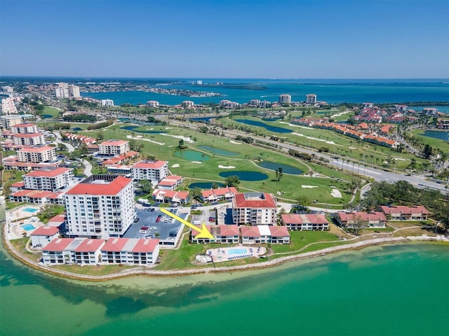 6279 Sun Blvd Unit 103, Saint Petersburg, FL 33715 - birds eye view of property with view of golf course and a water view