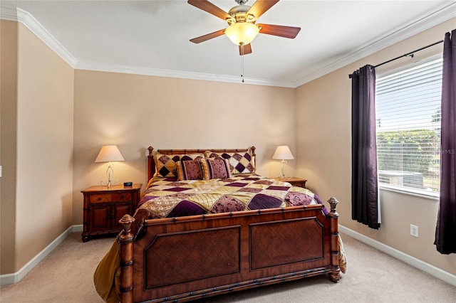 10617 Lucaya Dr, Tampa, FL 33647 - bedroom with light colored carpet, baseboards, and crown molding