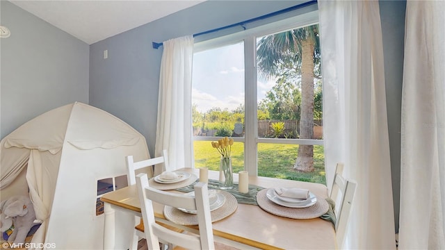 dining area featuring plenty of natural light