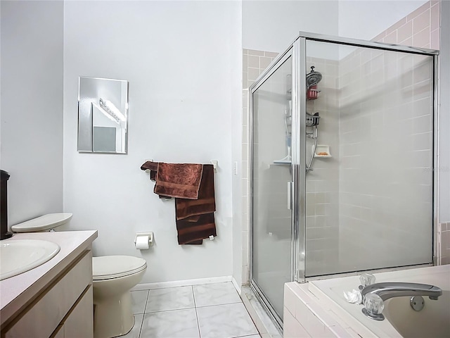 11216 Longbrooke Dr, Riverview, FL 33579 - full bath featuring a stall shower, vanity, toilet, and baseboards