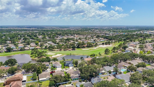 11216 Longbrooke Dr, Riverview, FL 33579 - aerial view of residential area featuring a golf course and a nearby body of water