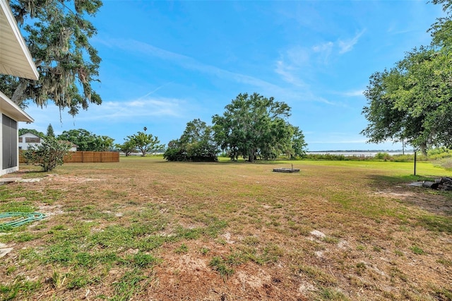 view of yard featuring fence