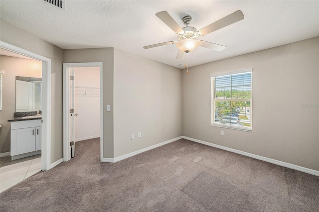 23378 Papyrus Way, Lutz, FL 33549 - unfurnished bedroom with a sink, baseboards, a spacious closet, light colored carpet, and a closet