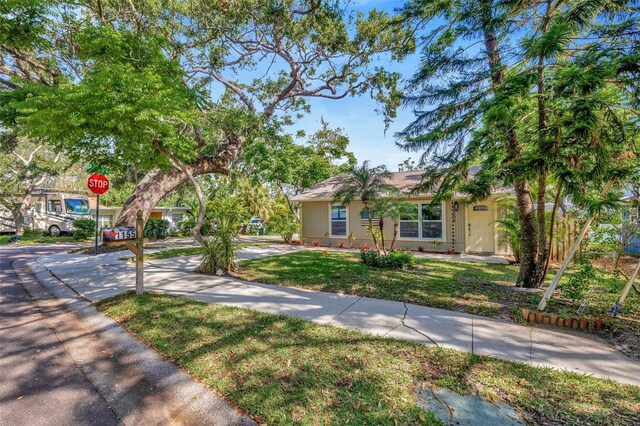 1155 Withlacoochee St, Safety Harbor, FL 34695 - view of front facade with a front lawn