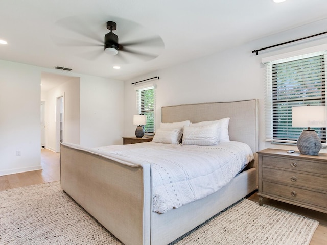 6310 95th St E, Bradenton, FL 34202 - bedroom featuring recessed lighting, visible vents, and light wood-style floors