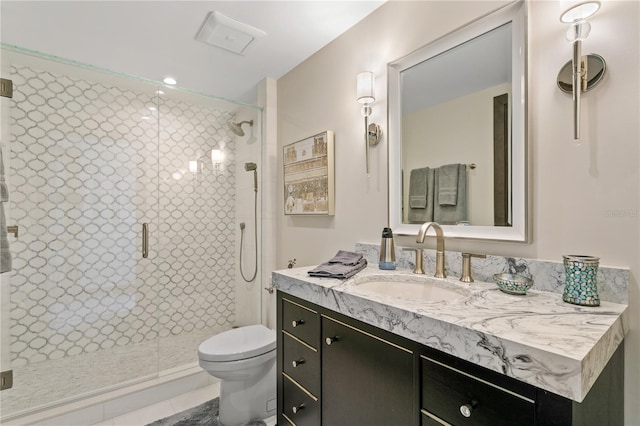 3301 Bayshore Blvd Unit 2401E, Tampa, FL 33629 - full bathroom with toilet, a shower stall, and vanity