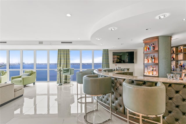 3301 Bayshore Blvd Unit 2401E, Tampa, FL 33629 - bar featuring bar, tile patterned floors, recessed lighting, and visible vents