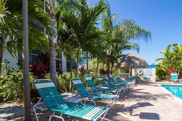 view of patio / terrace with a community pool