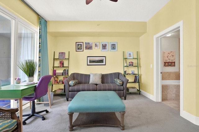 1238 E Kennedy Blvd Unit 702, Tampa, FL 33602 - office with carpet floors, ceiling fan, and baseboards