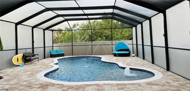10005 Sage Creek Dr, Ruskin, FL 33573 - view of swimming pool featuring a patio area and a lanai