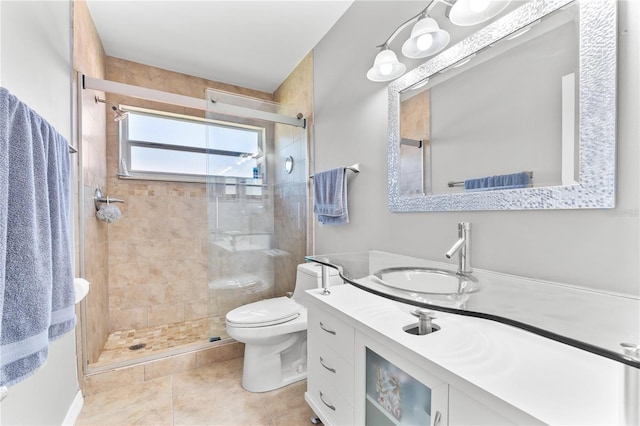 2525 Madrid Way S, Saint Petersburg, FL 33712 - bathroom with toilet, tile patterned flooring, a shower stall, and vanity