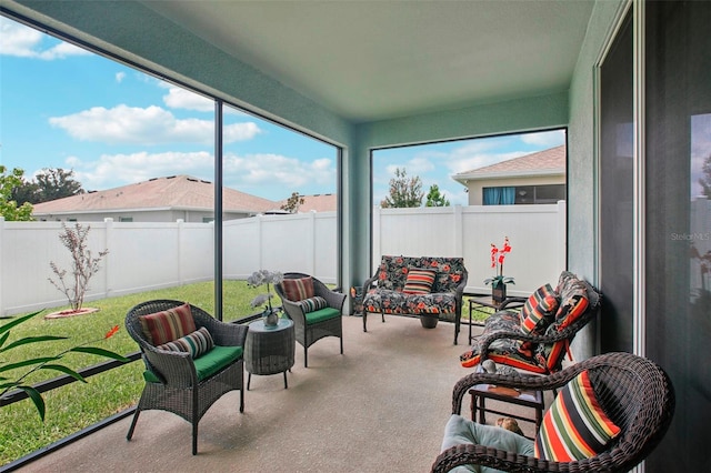 view of sunroom