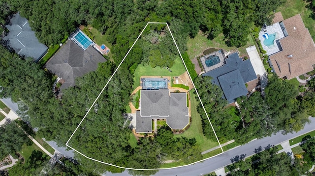 5902 Audubon Manor Blvd, Lithia, FL 33547 - aerial view of property's location with property parcel outlined and a pool