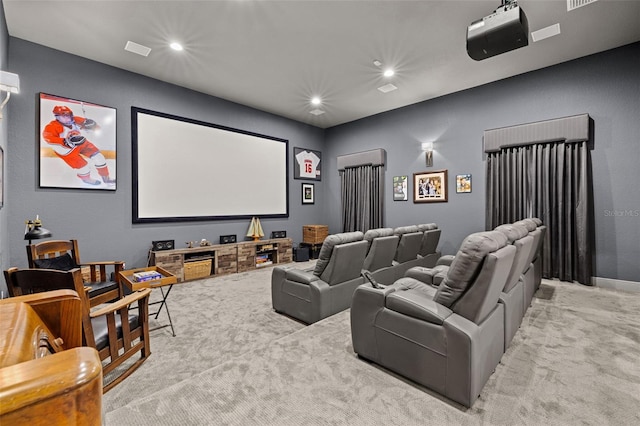 5902 Audubon Manor Blvd, Lithia, FL 33547 - carpeted home theater with recessed lighting and baseboards