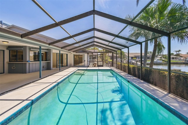 4226 Saltwater Blvd, Tampa, FL 33615 - pool featuring a lanai, a patio, and a water view