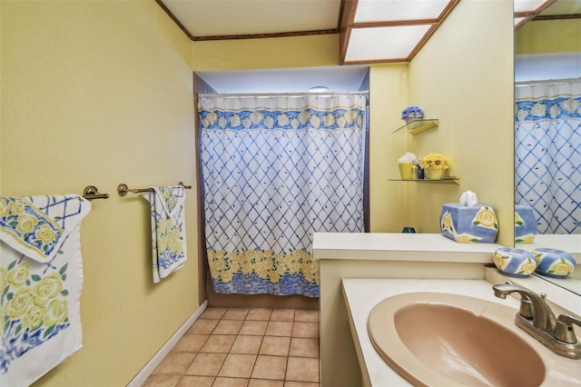 4226 Saltwater Blvd, Tampa, FL 33615 - full bath featuring a shower with shower curtain, tile patterned flooring, and vanity