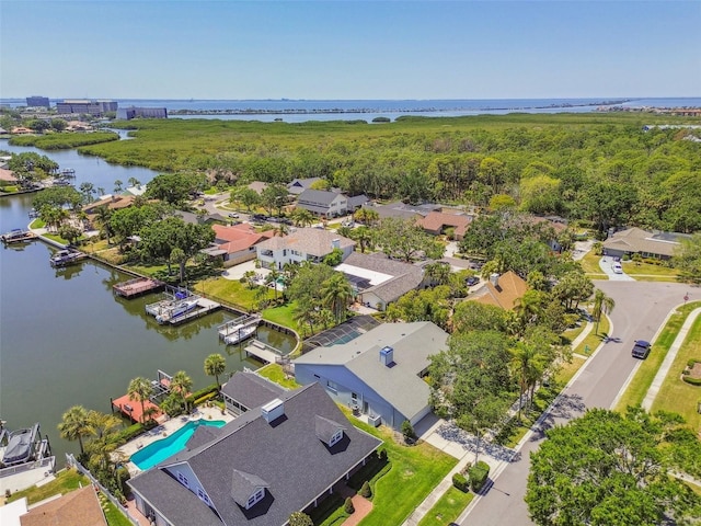 4226 Saltwater Blvd, Tampa, FL 33615 - aerial view featuring a water view and a residential view