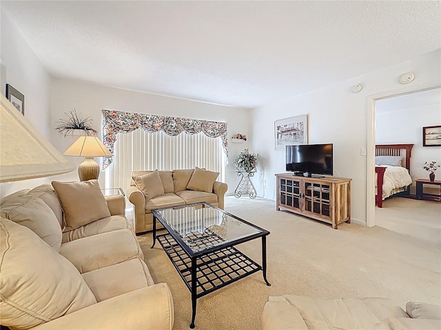 living room with light carpet