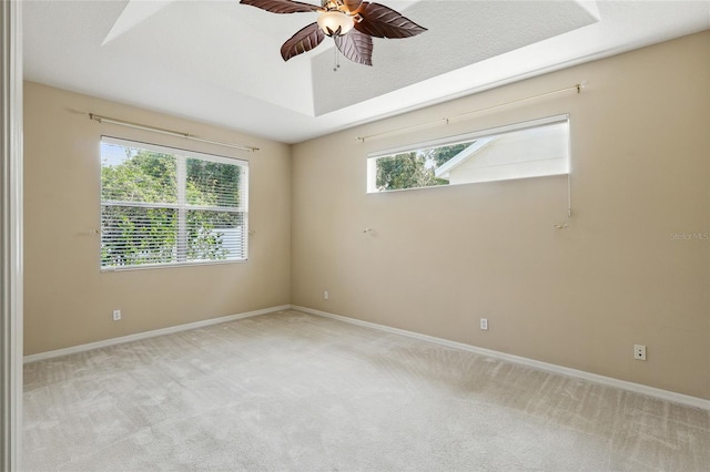 11716 Summer Springs Dr, Riverview, FL 33579 - empty room with light carpet, healthy amount of natural light, ceiling fan, and baseboards