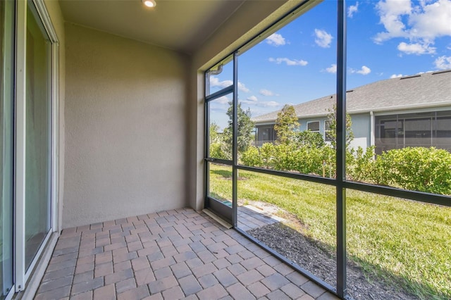 view of unfurnished sunroom