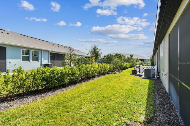 view of yard featuring cooling unit