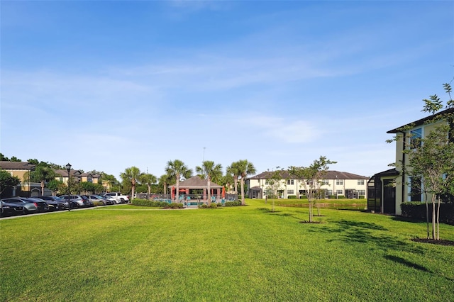 view of yard featuring a residential view