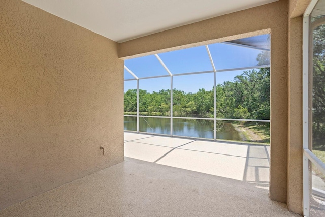 exterior space featuring a water view